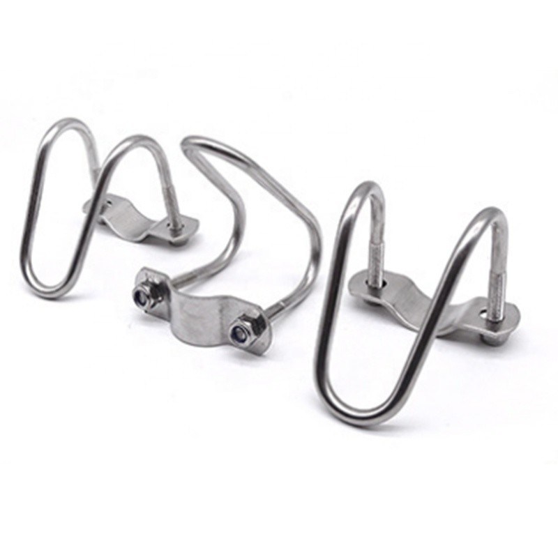 Acier inoxydable 304 316 Double pince à tuyaux en forme de U pour M3 M4 M5 M6 M8 M10 M12 M16 M20 tuyaux JIS standard finition simple