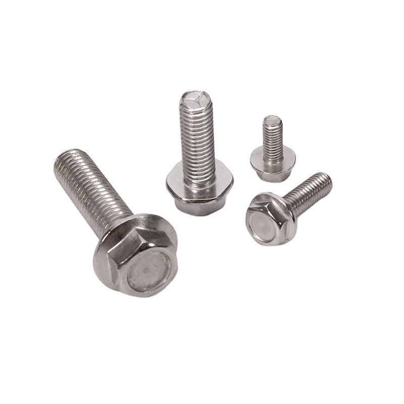 Boulons de roulement haut de gamme pour les applications lourdes DIN Standard Hex Flange Head Serrated Screws A2-70/A4-80/304/316