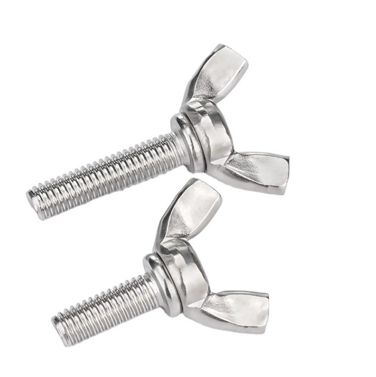 Screw d'aile métallique de taille personnalisée avec certification ISO9001 et matériau en acier inoxydable