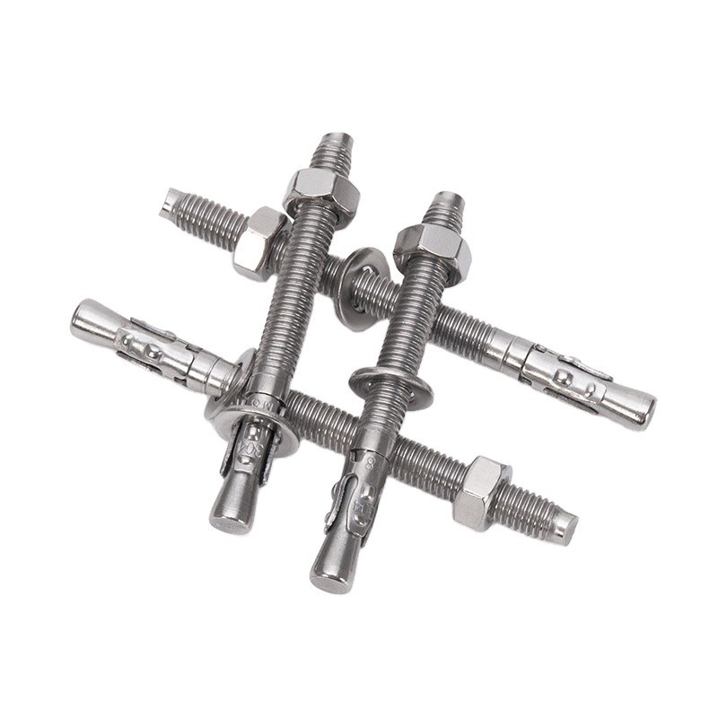Résistant à la corrosion DIN Standard Silver Steel Wedge Anchor Hot Dip Galvanized Expansion Anchor Boulons M6 M8 M10 M12 M16