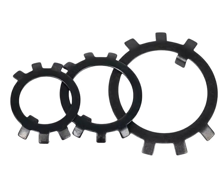 Retenant de noix ronde en acier plaqué en zinc noir à six griffes anti-perte de retraite laveuse à plat pour l'industrie générale