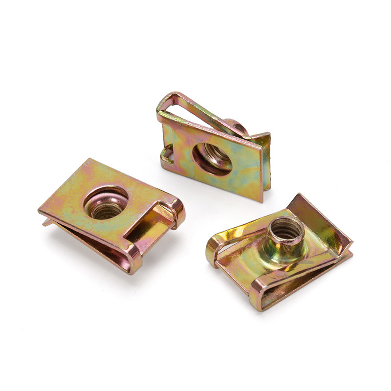 M4-M10 Tête hexagonale Plain Metal U Shaped Speed Clip Nuts Fasteners pour le fer acier au carbone zinc plaqué Noix de pinceau Noix de roseau Noix noire