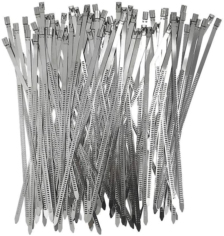 304 Cable de l'acier inoxydable Liens enveloppés enduits Auto-verrouillage Liens fermeture à glissière métallique 9,8 pouces pour des solutions avancées et personnalisées