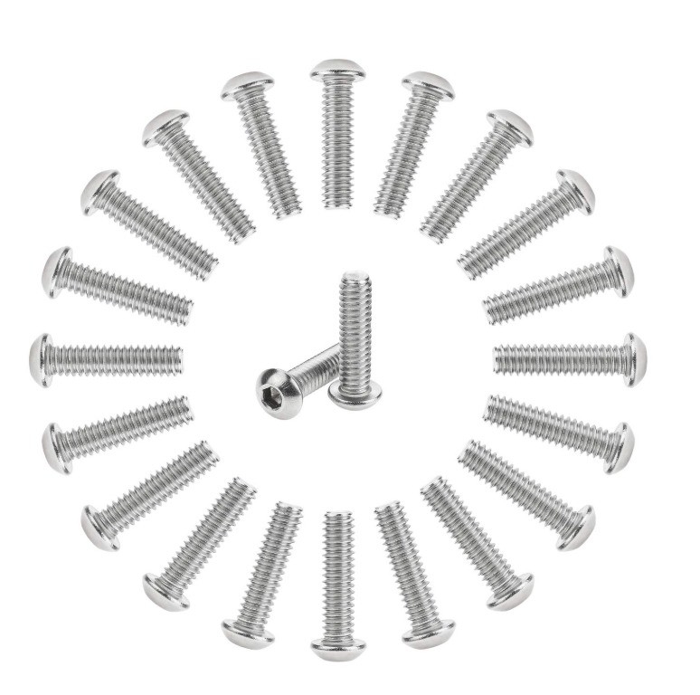 Système de mesure métrique 1/4-20 x 1 pouce en acier inoxydable Tête de plaque Socket Cap Boulons vis 18-8 304 Grade Allen Hex Drive