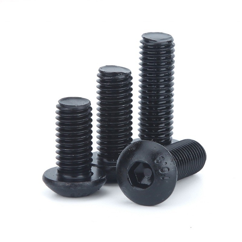 ISO Standard Pan Head 1/4-20*1/2 pouces Grade 12.9 Screw à prise hexagonale noire avec fil complet et entraînement hexagonal