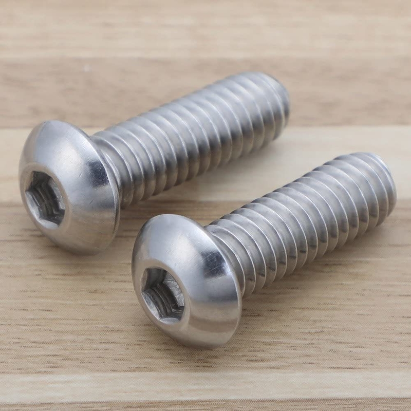 1/4-20 x 1/2 pouce bouton tête prise cap boulons 18-8 acier inoxydable 304 finition simple plein fil Allen Hex Drive Pan tête