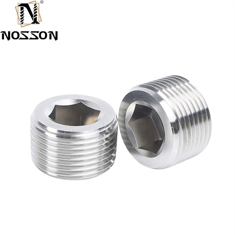 Screw hydraulique enduite en zinc Hexagon Socket Pipe Plug Filé conique M8 M10 DIN906 pour les connexions de tuyaux industriels