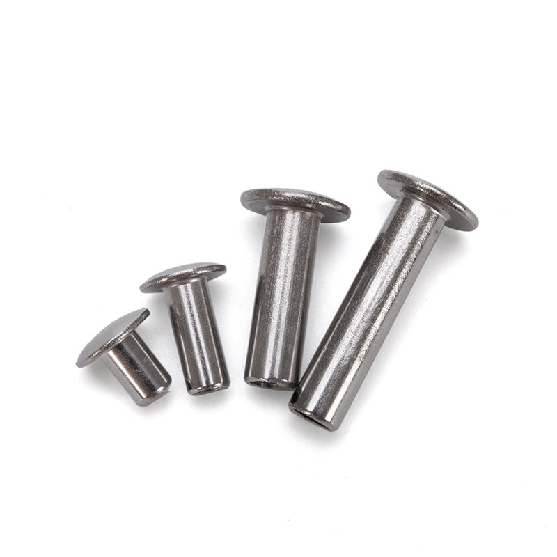 ANSI/ASME Standard Aluminium décoré en acier inoxydable brillant Tête plate demi creuse Rivet semi-tubulaire M2.5 pour sac en cuir