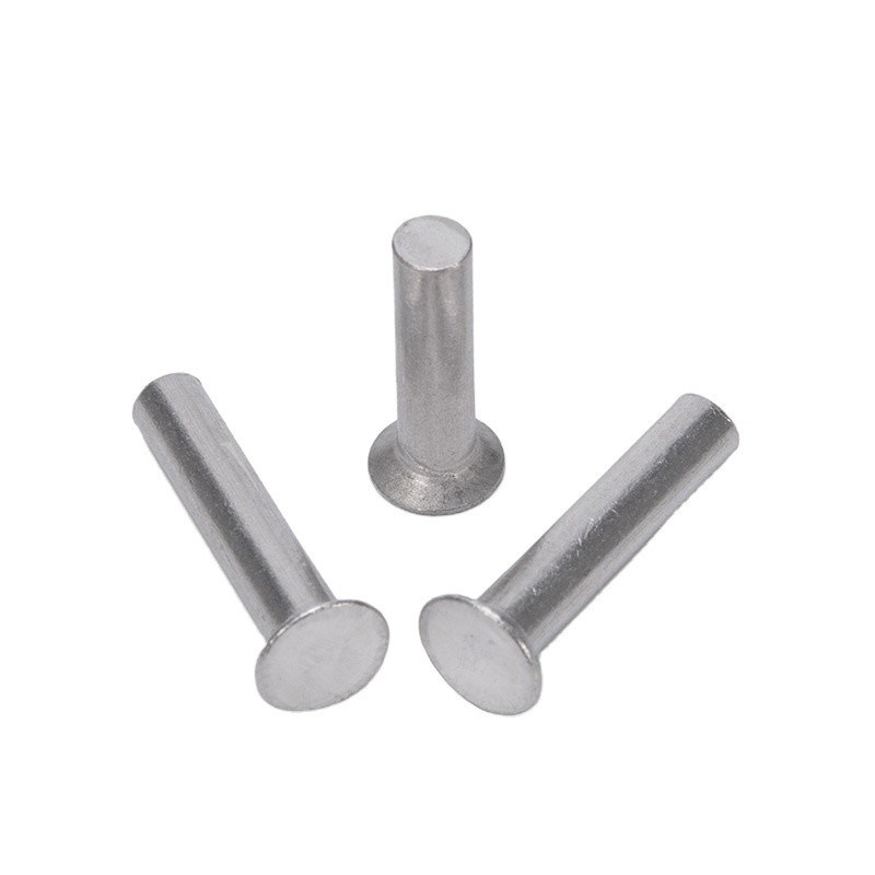 Finition lumineuse Aluminium M2 M2.5 M3 M4 M5 M6 Diamètre de la tige de la tige GB869 Tête plate contre-enfoncée Punch Auto-branchage Rivet solide