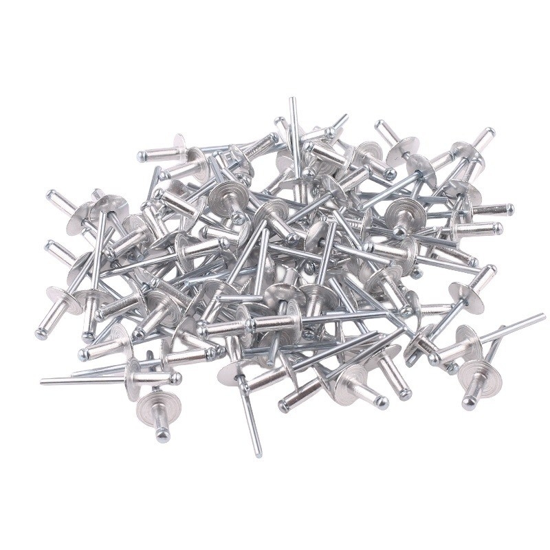 Tête de dôme à rivets aveugle en acier d'aluminium type à extrémité ouverte Standard de l'industrie de la peinture de couleur avec grande bride et conception de rainure