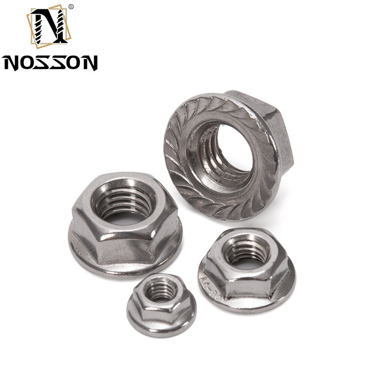 ANSI/ASME Norme en acier inoxydable écrous de flange hexagonale M4 M5 M6 M8 M10 M10 fil DIN6923 pour diverses industries