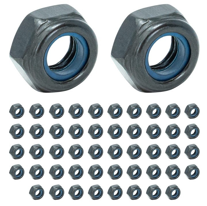 JIS standard auto-filtrage M6 écrous hexagénaires avec fermeture en nylon anti-vibration inserts en acier inoxydable 201/304/316 finition d'oxyde noir