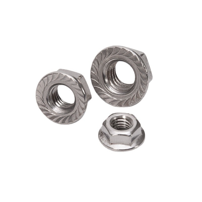 Noix de flange à 12 points DIN6923 Auto-verrouillage en acier inoxydable avec finition en oxyde noir et système de mesure en pouces impériaux